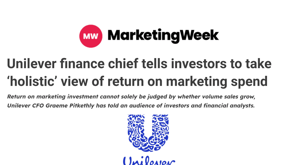 Unilever CFO taking a holistic view to brand invesment.