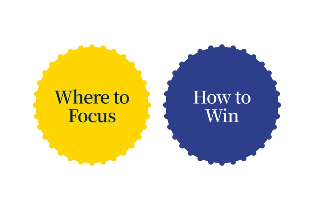Two colorful circles labeled 'Where to Focus' and 'How to Win' representing the structure for the Category Entry Point Case Study.