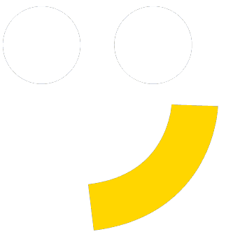 A cheerful yellow smiley face icon representing positive financial outlooks, with two white circles as eyes and a yellow curved line as a smiling mouth.