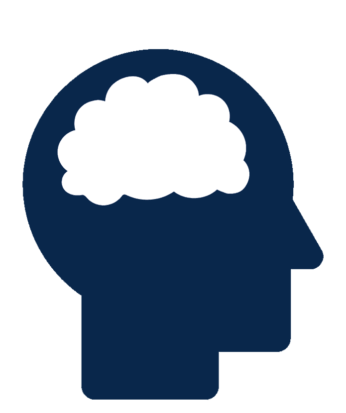 Silhouette of a human head with a cloud inside representing mental health and awareness, related to the article 'The Truth About Mental Availability' on Smiling CFO.