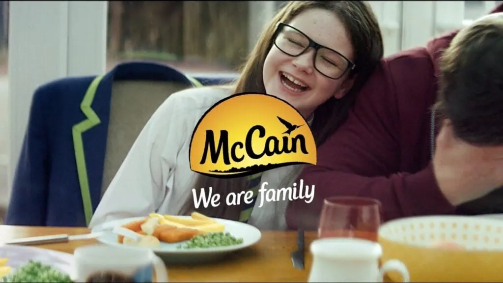 McCain Brand Health Case Study; "we are family" advertising image.
