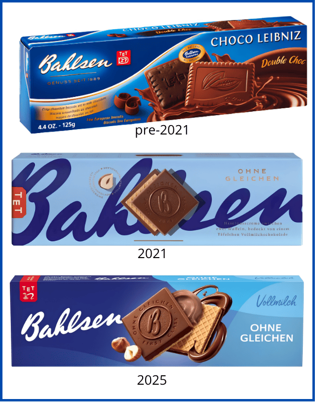 Brand Consistency Example: Bahlsen redesign that went too far.